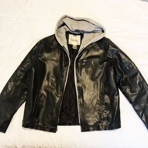 American Rag Faux Leather Hooded Jacket